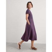 Pure Linen V-Neck Midi Shirt Dress