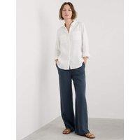 Seasalt Cornwall Pure Linen Elasticated Waist Trousers Navy