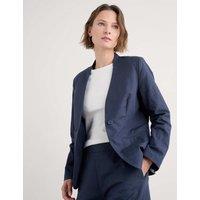 Linen Blend Slim Single Breasted Blazer