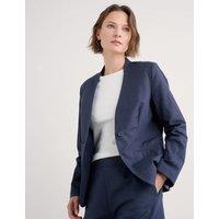 Linen Blend Slim Single Breasted Blazer