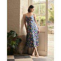 Floral Cowl Neck Strappy Midi Slip Dress