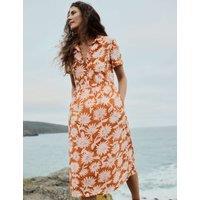 Pure Cotton Floral Midi Shirt Dress