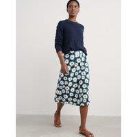 Cotton Rich Jersey Floral Midi A-Line Skirt