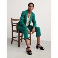 Seasalt Cornwall Linen Blend Tailored Single Breasted Blazer Green