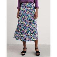 Floral Side Split Midi A-Line Skirt