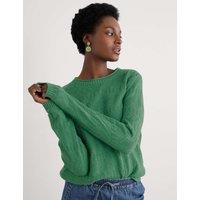 Seasalt Cornwall Pure Cotton Diamond Stitch Crew Neck Jumper Green