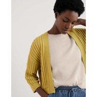 Pure Cotton Ribbed Edge to Edge Cardigan