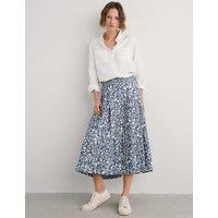 Pure Cotton Floral Midi Skirt