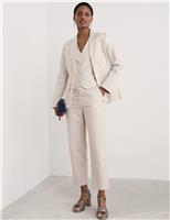 Linen Blend Tailored Single Breasted Blazer