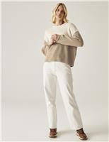 Regatta Kamaria Colour Block Relaxed Jumper White Mix
