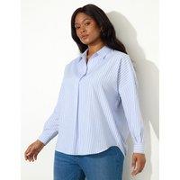 Cotton Blend Striped Button Detail Shirt