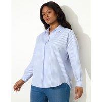 Cotton Blend Striped Button Detail Shirt
