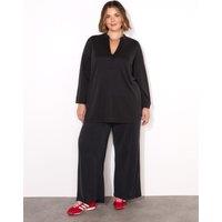 Cupro Rich Wide Leg Trousers