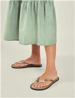 Embellished Tassel Flat Flip Flops