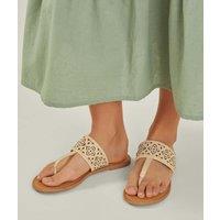 Lasercut Flat Toe Thong Sandals