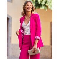 SOSANDAR Leopard Print Lining Single Breasted Blazer Pink Mix