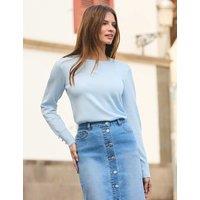 Crew Neck Button Detail Jumper