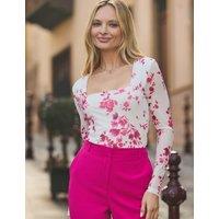 Mesh Jersey Floral Top