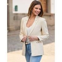 Faux Leather Single Breasted Blazer
