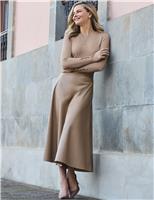 Leather Look Midaxi A-Line Skirt