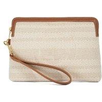 Canvas Striped Clutch Bag