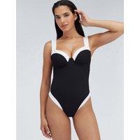 Boux Avenue Rivoli Textured Wired Swimsuit (B-G) Black Mix