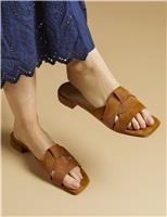 Suede Block Heel Mules