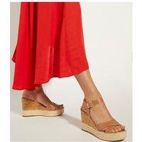 Leather Ankle Strap Wedge Sandals