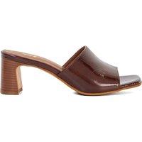 Leather Block Heel Mules