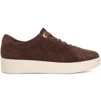Suede Lace-Up Quilted Platform Trainers