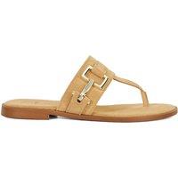 Suede Flat Toe Thong Sandals