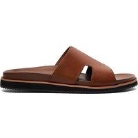 Dune London Leather Sliders Tan