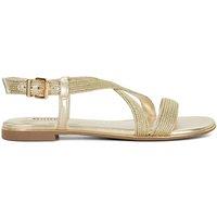 Dune London Metallic Rope Flat Sandals Gold