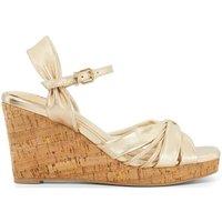 Leather Ankle Strap Wedge Sandals