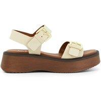Buckle Flatform Square Toe Sandals