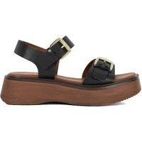 Buckle Flatform Square Toe Sandals