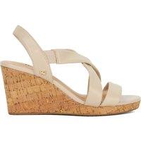 Leather Crossover Wedge Sandals