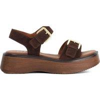 Buckle Flatform Square Toe Sandals