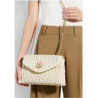 Leather Bug Charm Quilted Shoulder Bag