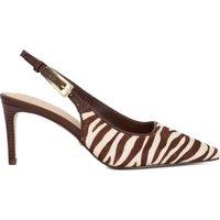 Zebra Print Stiletto Heel Slingback Shoes