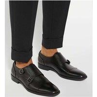 Wide Fit Leather Monk Strap Shoes