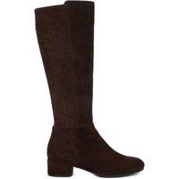Suede Block Heel Knee High Boots