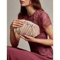 Pleated Chain Strap Clutch Bag