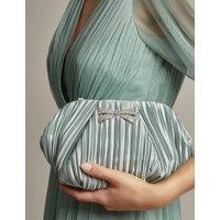 Pleated Chain Strap Clutch Bag