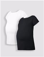 Maternity 2pk Pure Cotton Boyfriend T-Shirts