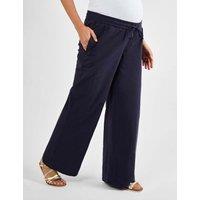 Maternity Wide Leg Trousers with Linen