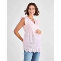 Maternity Pure Cotton Striped V-Neck Top
