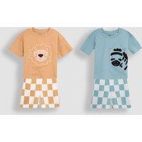 2pk Pure Cotton Safari Animal Pyjamas (1-6 Yrs)