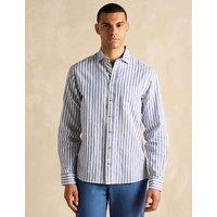 Linen Blend Striped Shirt