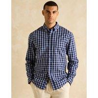 Non Iron Cotton Rich Checked Shirt